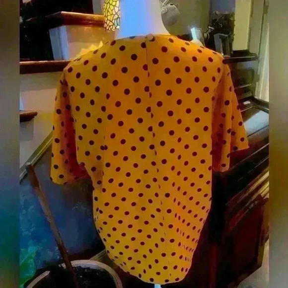 Peters and Ashley polka dot blouse size 14 NWOT. Black and orange short sleeve - Picture 10 of 15